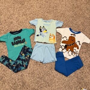 BLUEY Toddler Boy 6pc Short Sleeve Pajamas Bundle - 4T